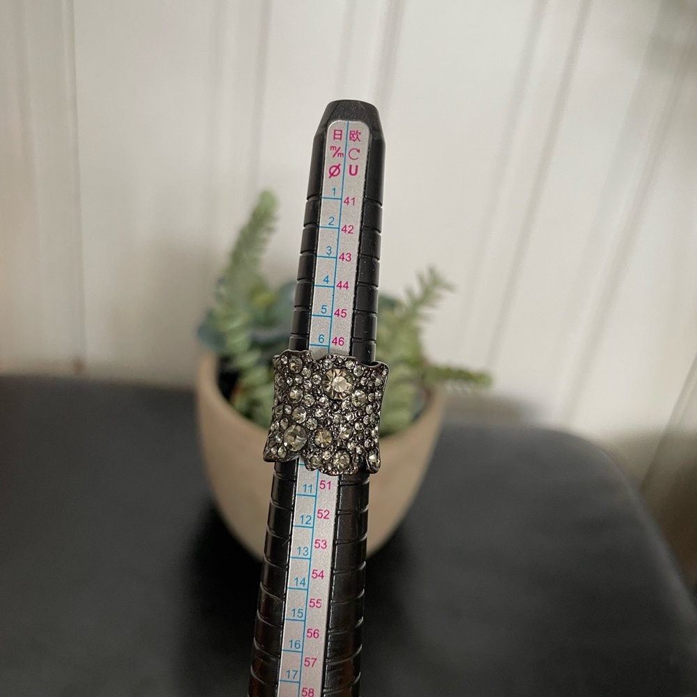 Fashion crystal pewter chrome chunky wide tick avant-garde vintage y2k whimsy
